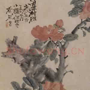 1866年 任伯年《丙寅花卉册》国画花鸟作品图片鉴赏
