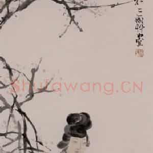 约19世纪60年代中期 任伯年《梅花仕女图》国画人物作品图片鉴赏
