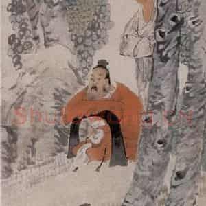 约19世纪60年代中期 任伯年《赏鸡图》国画综合作品图片鉴赏