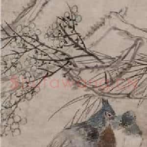 1866年 任伯年《翎毛花卉图》国画花鸟作品图片鉴赏