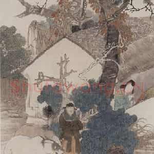 1867年 任伯年《风尘三侠图》国画综合作品图片鉴赏
