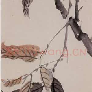 1867年 任伯年《霜林鹌鹑图》国画花鸟作品图片鉴赏