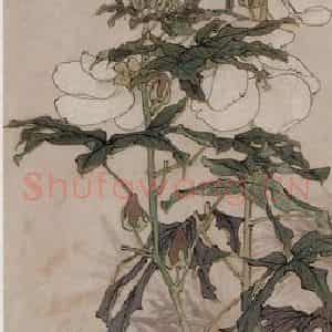 任伯年《花鸟四条屏》国画作品图片鉴赏