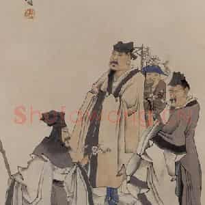 1868年 任伯年《斗梅图》国画人物作品图片鉴赏