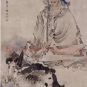 1874年 任伯年《苏武牧羊图》国画人物作品图片鉴赏