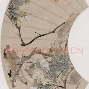 1877年 任伯年《折枝花鸟》国画花鸟作品图片鉴赏