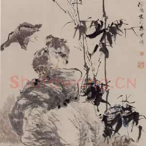 1877年 任伯年《四季平安图》国画花鸟作品图片鉴赏