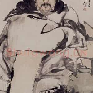1877年 任伯年《以诚肖像》国画人物作品图片鉴赏