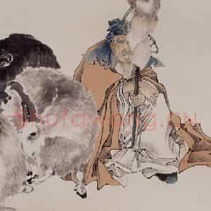 1874年 任伯年《苏武牧羊图》国画人物作品图片鉴赏