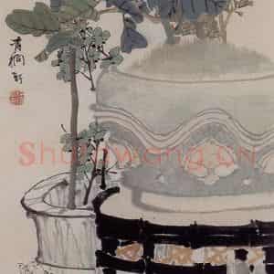 1877年 任伯年《岁朝图》国画花鸟作品图片鉴赏