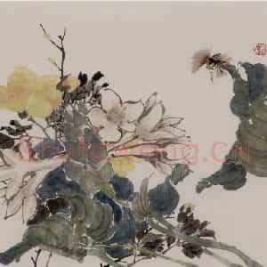 1877年 任伯年《花鸟册八开》国画花鸟作品图片鉴赏