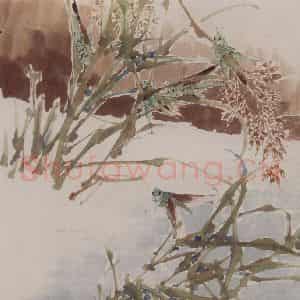 1877年 任伯年《花鸟册八开》国画花鸟作品图片鉴赏