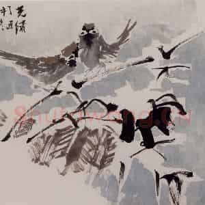 1877年 任伯年《花鸟册八开》国画花鸟作品图片鉴赏