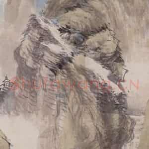 1877年 任伯年《山水图》国画山水作品图片鉴赏