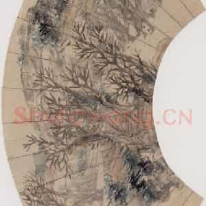 1874年 任伯年《山水》国画山水作品图片鉴赏