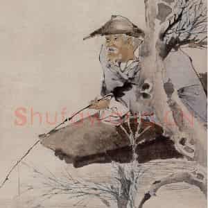 1878年 任伯年《春江渔父图》国画人物作品图片鉴赏
