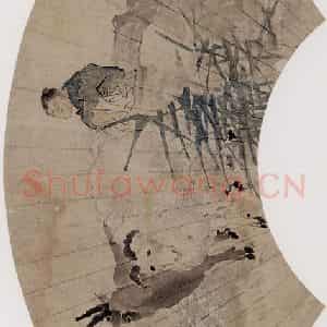 1879年 任伯年《牧羊图》国画人物作品图片鉴赏