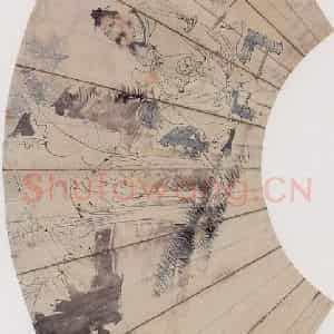 1875年 任伯年《蕉下煮茗》国画人物作品图片鉴赏