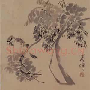 约19世纪80年代初期 任伯年《花鸟二帧之2》国画花鸟作品图片鉴赏