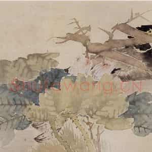 约19世纪80年代初期 任伯年《花鸟册三开》国画花鸟作品图片鉴赏