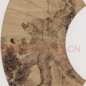 1875年 任伯年《松阴读书图》国画人物作品图片鉴赏