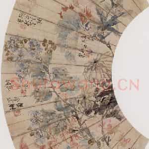 约19世纪70年代末期 任伯年《九秋图》国画花鸟作品图片鉴赏