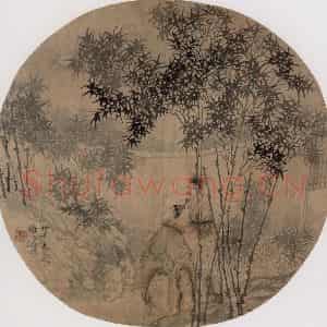 约19世纪70年代中期 任伯年《竹林高逸图》国画综合作品图片鉴赏