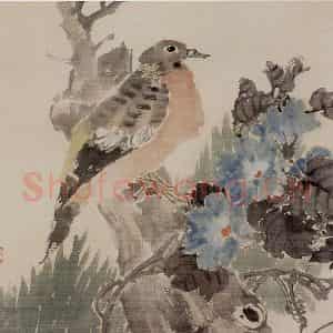 1875年 任伯年《花鸟图册八开》国画花鸟作品图片鉴赏