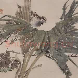 1875年 任伯年《花鸟图册八开》国画花鸟作品图片鉴赏