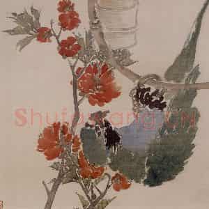 1875年 任伯年《花鸟图册八开》国画花鸟作品图片鉴赏