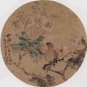 1875年 任伯年《花鸟》国画花鸟作品图片鉴赏