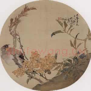 约19世纪70年代中期 任伯年《花鸟》国画花鸟作品图片鉴赏