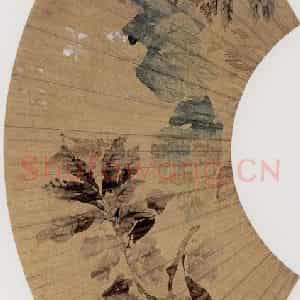 约19世纪70年代中期 任伯年《草虫凤仙》国画花鸟作品图片鉴赏