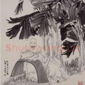 1877年 任伯年《石农先生小像》国画人物作品图片鉴赏
