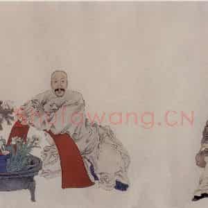 1877年 任伯年《饭石先生像》国画人物作品图片鉴赏
