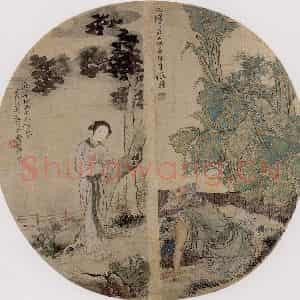 1877年 任伯年《合锦人物》国画人物作品图片鉴赏