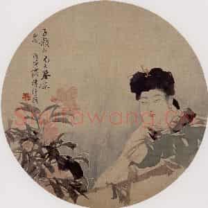 1878年 任伯年《合景屏四帧》国画人物作品图片鉴赏