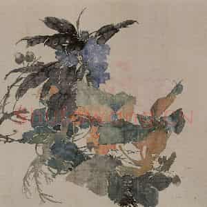 1882年 任伯年《没骨花卉册十二开》国画花鸟写意作品图片鉴赏