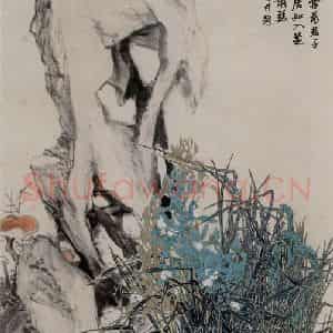 1882年 任伯年《蕙兰图》国画花鸟写意作品图片鉴赏