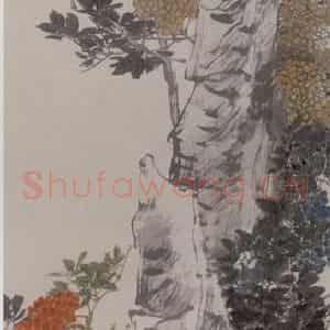 1882年 任伯年《天竹白头图》国画花鸟写意作品图片鉴赏