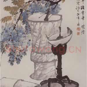 1883年 任伯年《紫绶金章图》国画花鸟写意作品图片鉴赏