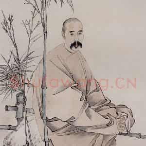 1883年 任伯年《赵啸云像》国画人物写意作品图片鉴赏