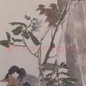 1883年 任伯年《花鸟四条屏》国画花鸟写意作品图片鉴赏