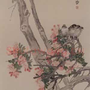 1884年 任伯年《花鸟图》国画花鸟写意作品图片鉴赏