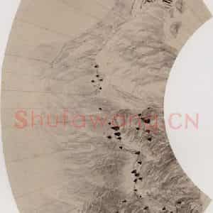 1884年 任伯年《仿董源山水》国画山水写意作品图片鉴赏