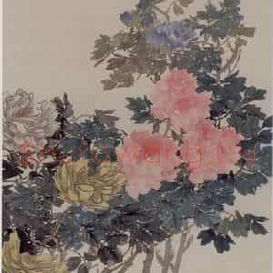 1884年 任伯年《富贵寿考图》国画花鸟写意作品图片鉴赏