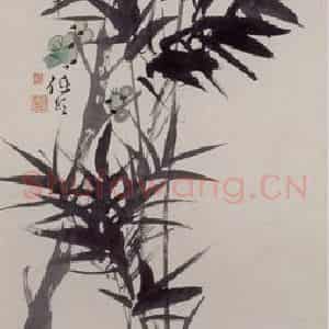 1884年 任伯年《梅竹双清图》国画花鸟写意作品图片鉴赏