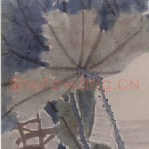 1884年 任伯年《荷花双鸭》国画花鸟写意作品图片鉴赏