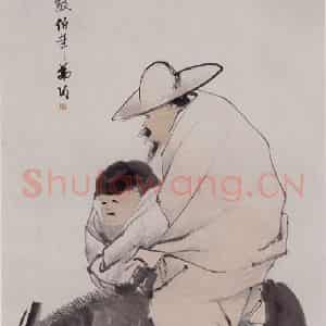 清代 任伯年《骑行图》国画人物写意作品图片鉴赏
