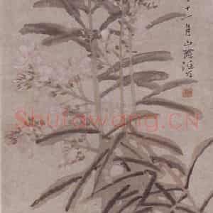1884年 任伯年《花鸟四条屏》国画花鸟写意作品图片鉴赏
